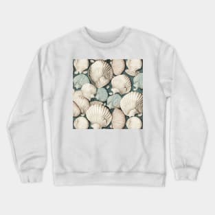 Teal vintage seashells Crewneck Sweatshirt